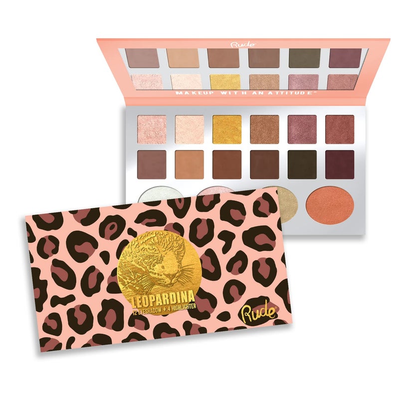 Rude لوحة ظلال العيون وهايلايتر ليوباردينا من رود كوزمتيكس للنساء - 1.031 أونصة مكياج