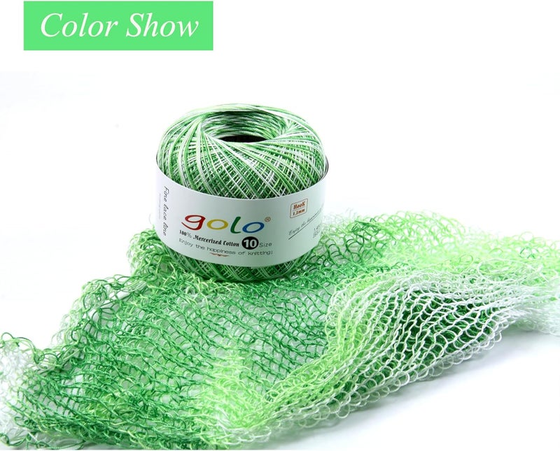 Golo Crochet Thread Balls Colored Yarn for Crochetting Lace Yarn D-Green-172 - Image 2