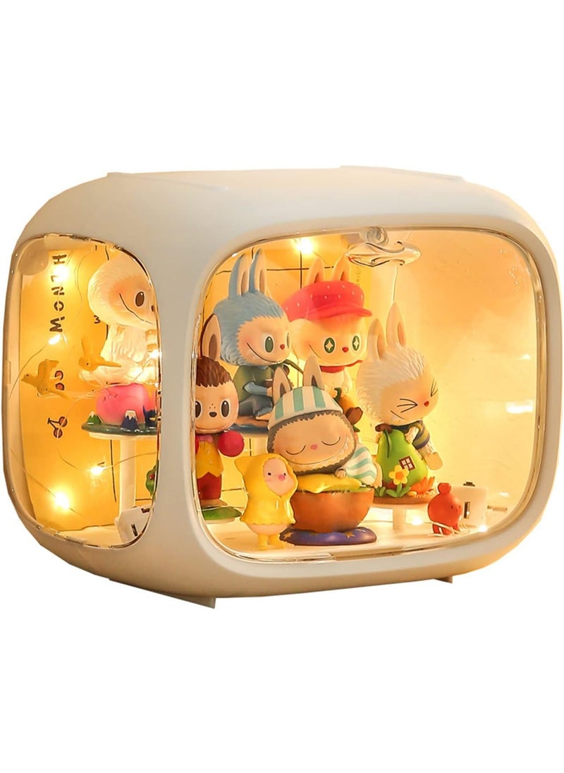 BRIXSPARK Display case for Figures with Light Adjustable Display Stand Clear Acrylic Display Box with Door Dust and Moisture Proof Suitable for Lego Collectibles Action Figures Pop Mart  - Image 1