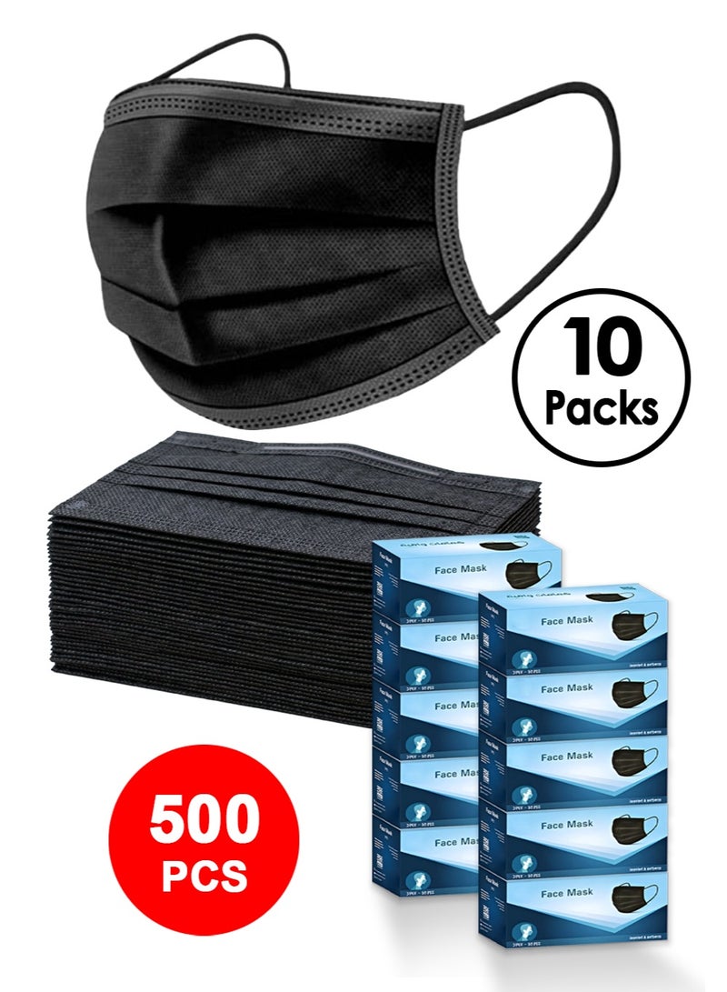 500 قناع وجه من 3 طبقات للاستخدام مرة واحدة - 10 صندوق - Image 1