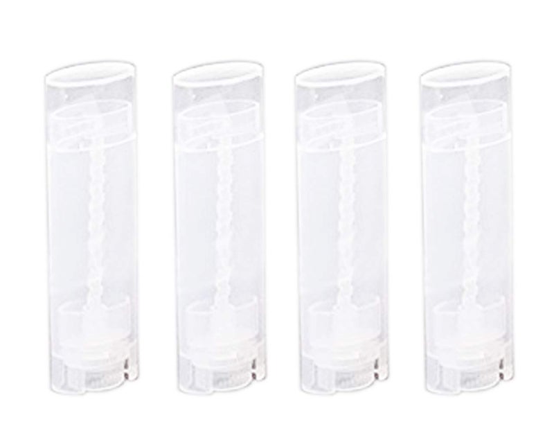 CTKcom 100 Pcs Oval Lip Balm Tubes With Lids,Plastic Deodorant Lip Lipstick Balm Tubes,Empty Plastic Containers 5ml 5Gram,Chapstick Tubes100Pcs (Clear)