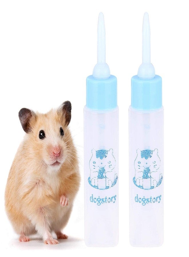 Jeanoko 2PCS 30ML Baby Bottle Feeder for Hamsters Super Small Hedgehog Squirrel Chinchilla Pet Newborn Hamster Nurser Puppy Kittens Nursing Feeding Water Milk(Heaven Blue) - Image 1