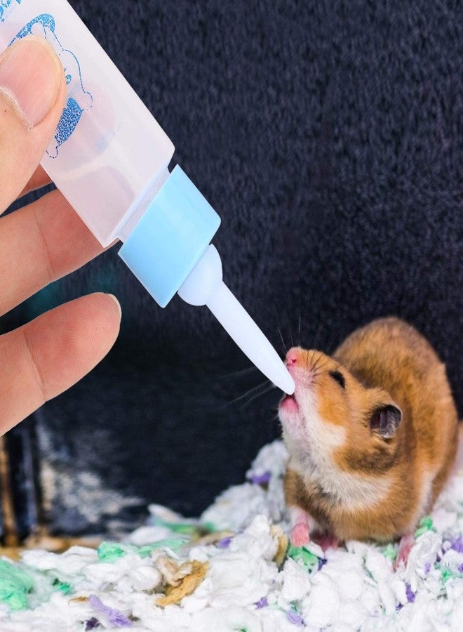 Jeanoko 2PCS 30ML Baby Bottle Feeder for Hamsters Super Small Hedgehog Squirrel Chinchilla Pet Newborn Hamster Nurser Puppy Kittens Nursing Feeding Water Milk(Heaven Blue) - Image 5