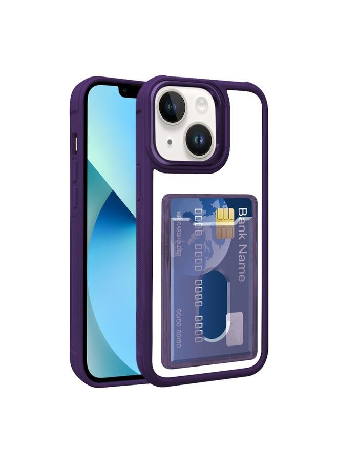 S-TOP Case For iPhone 13 Electroplated Card Bag Acrylic Hybrid TPU Phone Case - Image 1