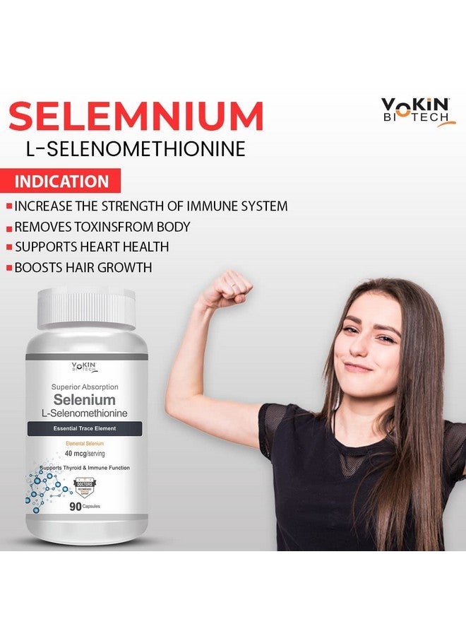 Vokin Biotech Selenium Capsules 40mcg - Superior Absorption - 90 Vegetarian Capsules - Image 5