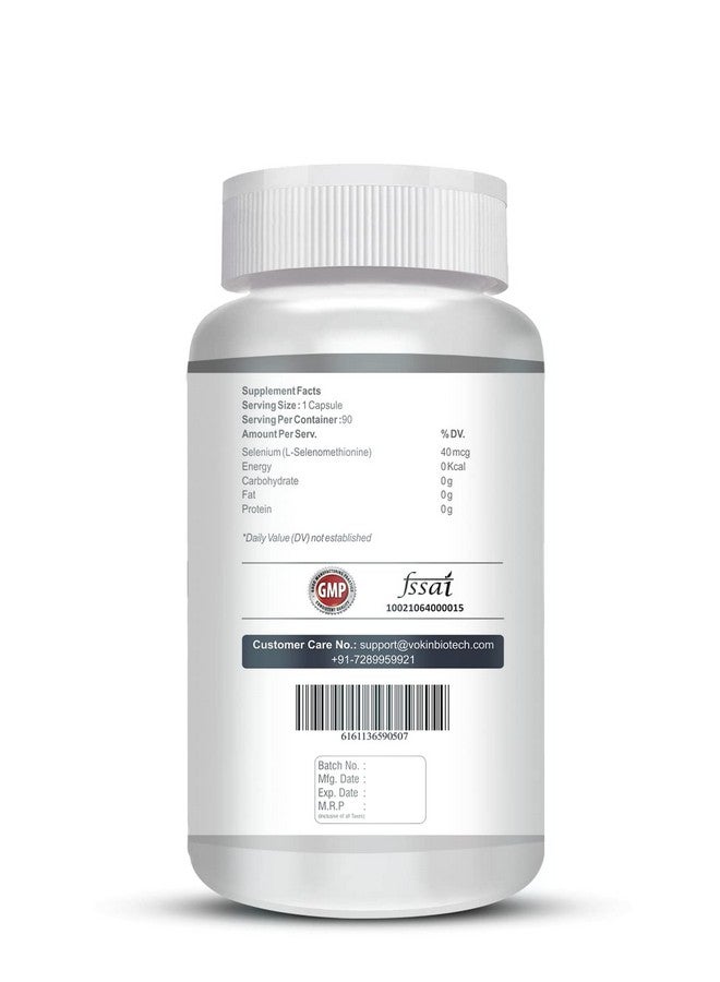 Vokin Biotech Selenium Capsules 40mcg - Superior Absorption - 90 Vegetarian Capsules - Image 3