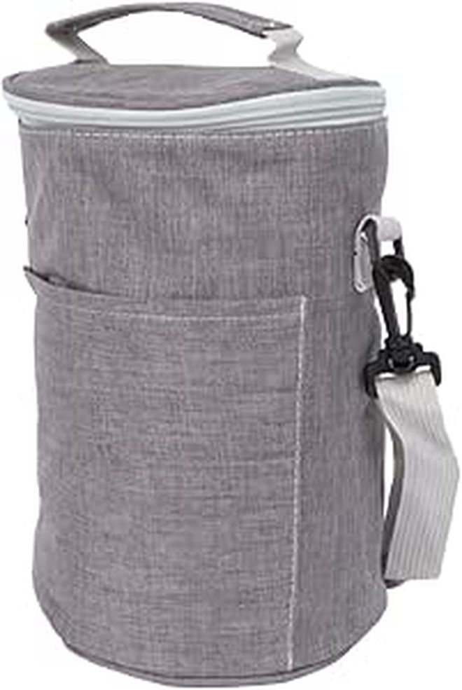 Insulated Lunch Bag Medium Round Thermal Food Pouch Leakproof Two Way Zipper Portable Storage Container - Image 1