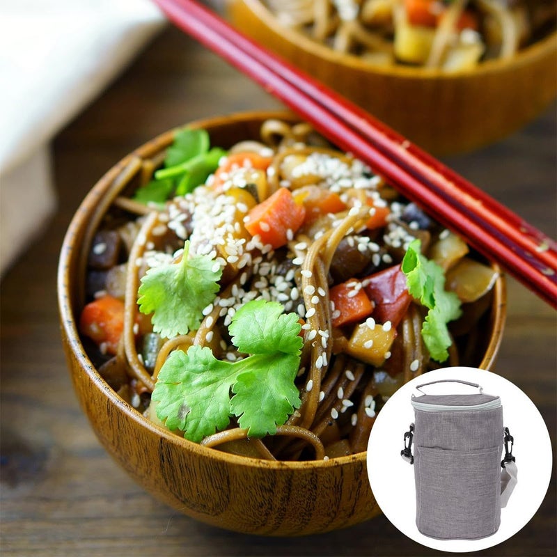 Insulated Lunch Bag Medium Round Thermal Food Pouch Leakproof Two Way Zipper Portable Storage Container - Image 5