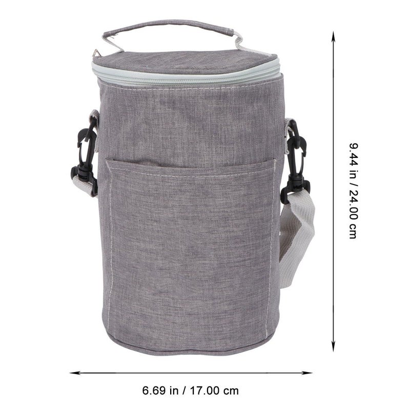 Insulated Lunch Bag Medium Round Thermal Food Pouch Leakproof Two Way Zipper Portable Storage Container - Image 3