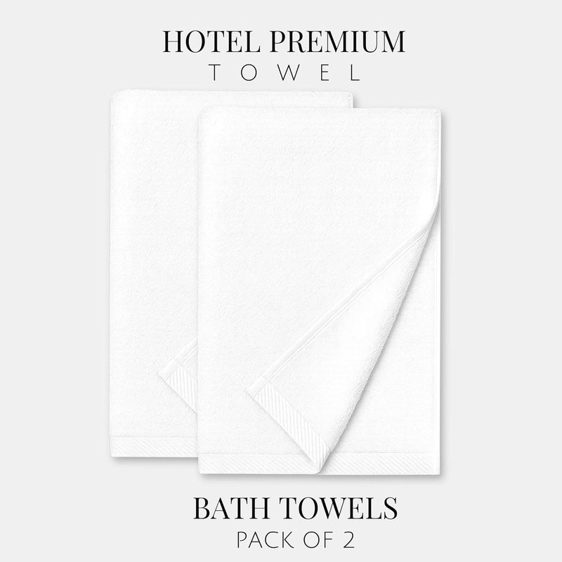 LABHAM منشفة حمام فاخرة 700GSM، قطن نقي، فائقة النعومة، مضادة للميكروبات (75 سم × 150 سم)، عبوة من 2 - بيضاء - Image 4