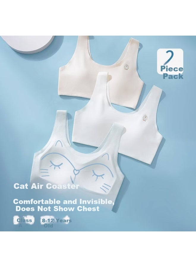 Gujin 2-pack Girls' Bras For Developmental Stage, Anti-shock Vest For Elementary And Middle School Girls Aged 8-13 - Image 2