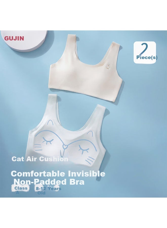 Gujin 2-pack Girls' Bras For Developmental Stage, Anti-shock Vest For Elementary And Middle School Girls Aged 8-13 - Image 3