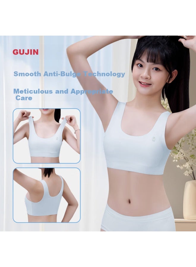 Gujin 2-pack Girls' Bras For Developmental Stage, Anti-shock Vest For Elementary And Middle School Girls Aged 8-13 - Image 1