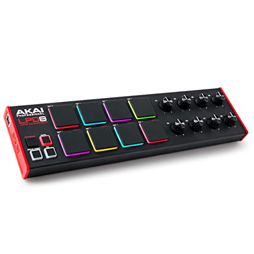 Akai Professional AKAI بروفيشنال LPD8 - وحدة تحكم MIDI عبر USB مع 8 وسادات طبول MPC RGB استجابية للماك والكمبيوتر، 8 مقابض قابلة للتعيين وبرمجيات إنتاج الموسيقى - Image 1