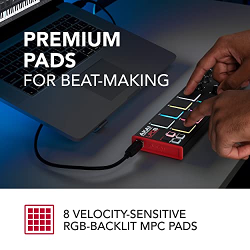 Akai Professional AKAI بروفيشنال LPD8 - وحدة تحكم MIDI عبر USB مع 8 وسادات طبول MPC RGB استجابية للماك والكمبيوتر، 8 مقابض قابلة للتعيين وبرمجيات إنتاج الموسيقى - Image 2