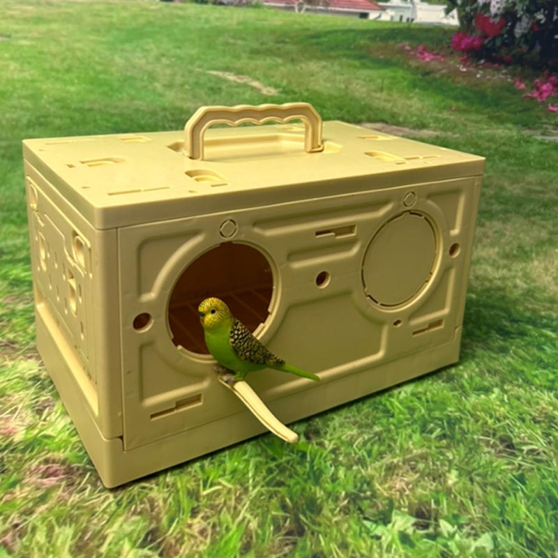Portable Folding Bird Cage Carrier for Travel Lightweight Breathable for Parrots Pets - Image 5