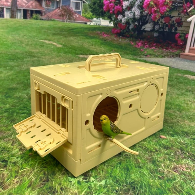 Portable Folding Bird Cage Carrier for Travel Lightweight Breathable for Parrots Pets - Image 3