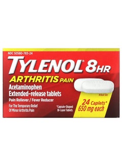 TYLENOL Tylenol, 8 HR Arthritis Pain, Pain Reliever Fever Reducer,  650 mg , 24 Caplets  - Image 1