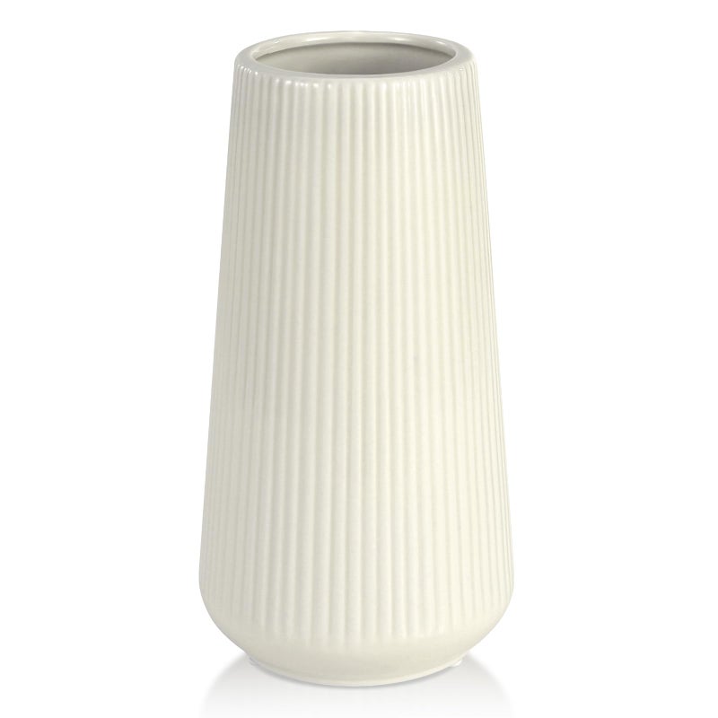 GUKJOB Beige Ceramic Vase, GUKJOB Small Cute Flower Vase for Pampas Grass, Home, Living Room, Dining Table, Farmhouse, Office Decor, Bedroom, Table, and Kitchen Shelf (Beige) - Image 1