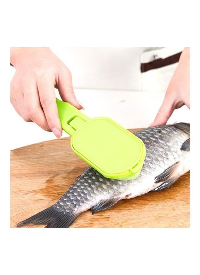 NIBEMINENT Fish Scale Scraper Brush with Lid Green  - Image 1