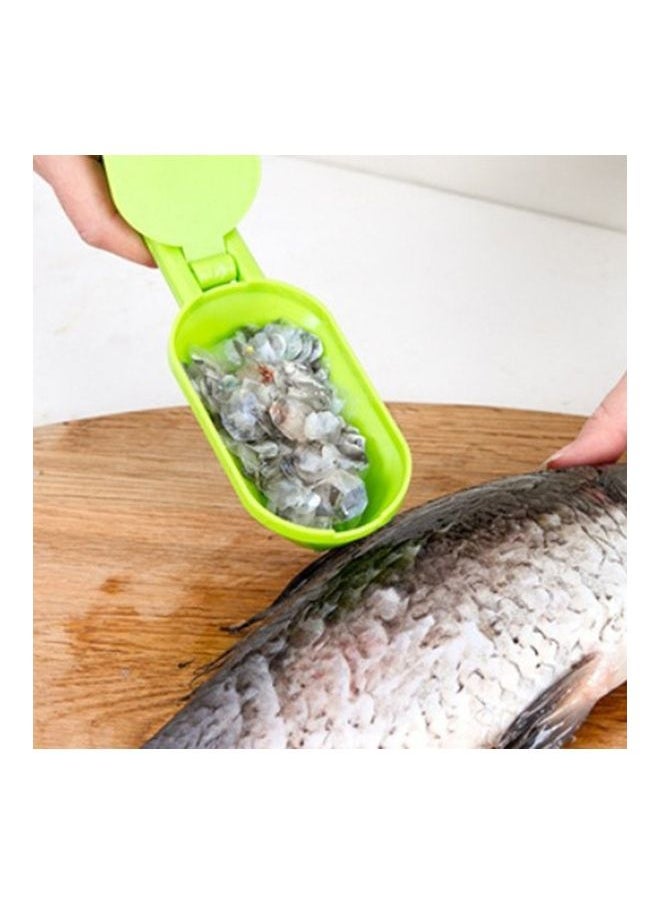 NIBEMINENT Fish Scale Scraper Brush with Lid Green  - Image 2