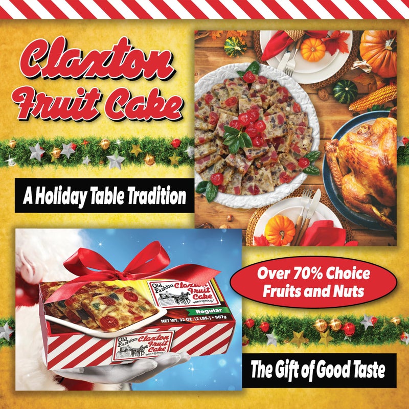 Old Fashion Claxton Fruit Cake - 1 Lb. Dark Recipe - Wrapped for Freshness in our Signature Claxton Carton - Image 5