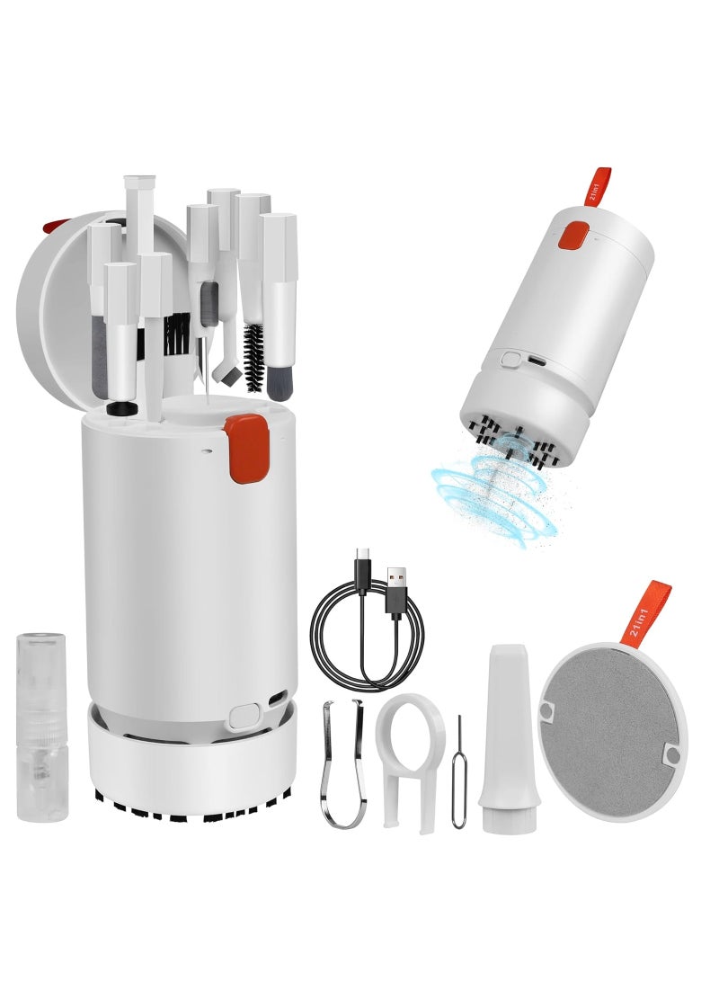 21-in-1 Keyboard Cleaning Kit, Upgraded Electronic Cleaner Kit with Mini Vacuum for Laptop, iPad, iPhone, Camera, Earbud, All-in-one Multifunctional Computer Screen Cleaning Brush Tools - Image 1