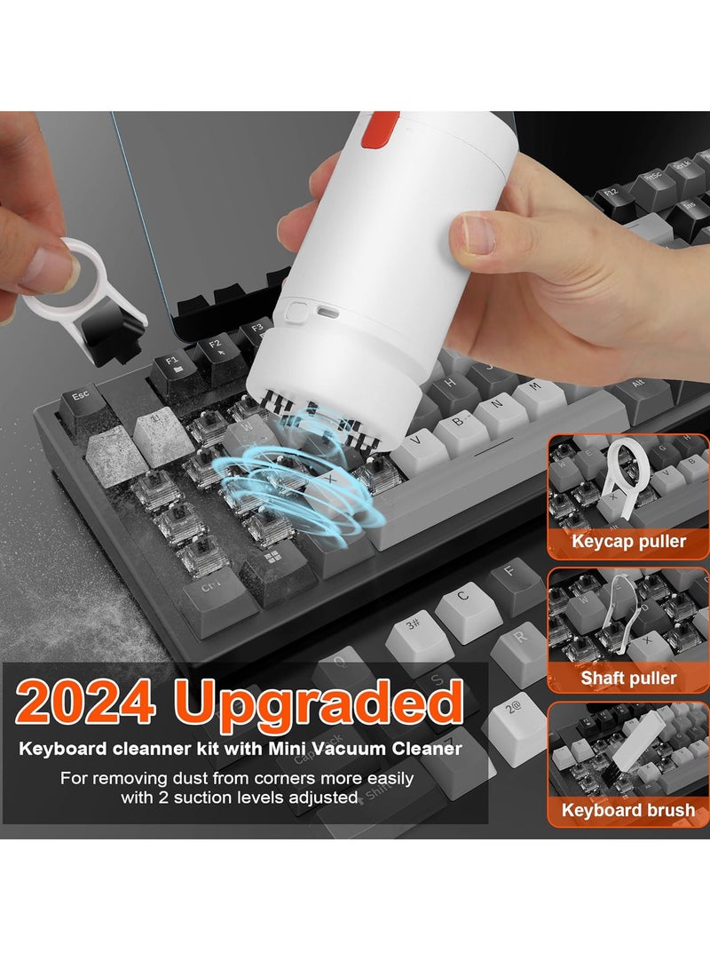 21-in-1 Keyboard Cleaning Kit, Upgraded Electronic Cleaner Kit with Mini Vacuum for Laptop, iPad, iPhone, Camera, Earbud, All-in-one Multifunctional Computer Screen Cleaning Brush Tools - Image 4