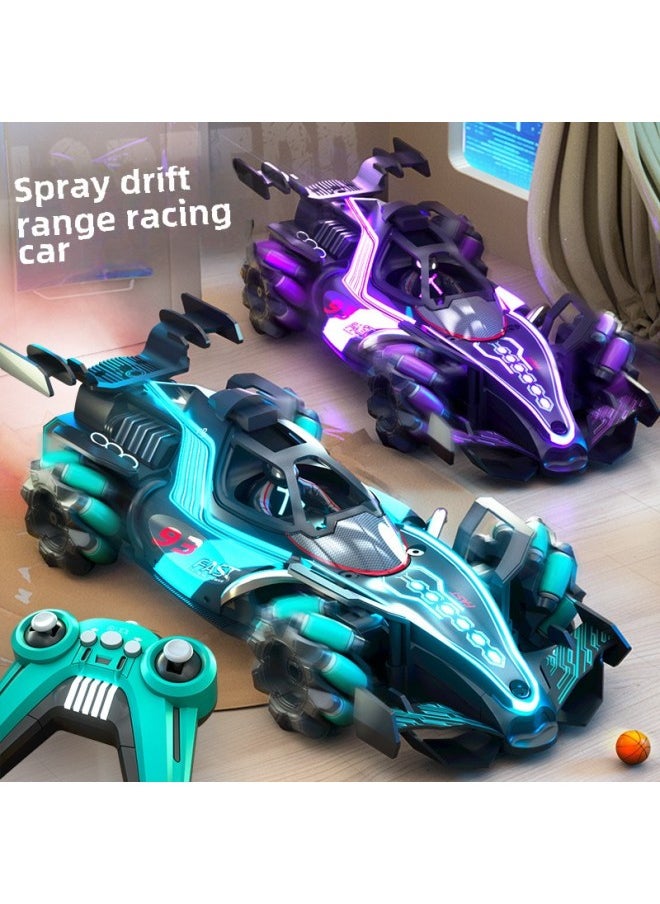 F1 Equation Remote Control Stunt Racing Four-wheel Drive Light Spray Gesture Induction Children's Stunt Drift Toy Car-Color:F1 Racing-purple [dual Remote Control]-Proportion:Deluxe Three Batteries  - Image 3