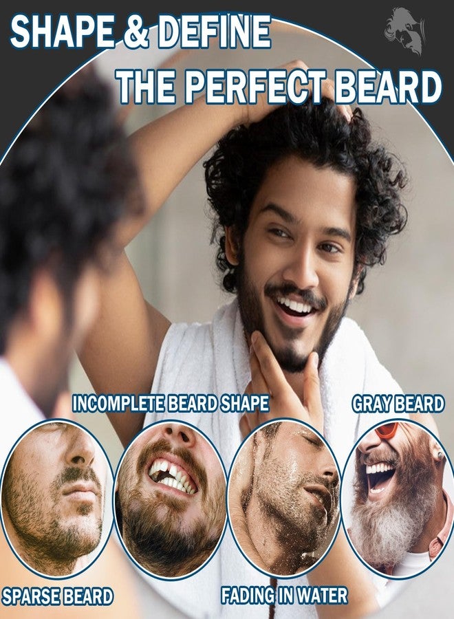 JunKuJK Beard Pencil Waterproof Beard Filler Pen Kit for Men - Long Lasting Coverage, 4 Tips, with Brush for Neat and Natural Thick Beard (Black - Image 5