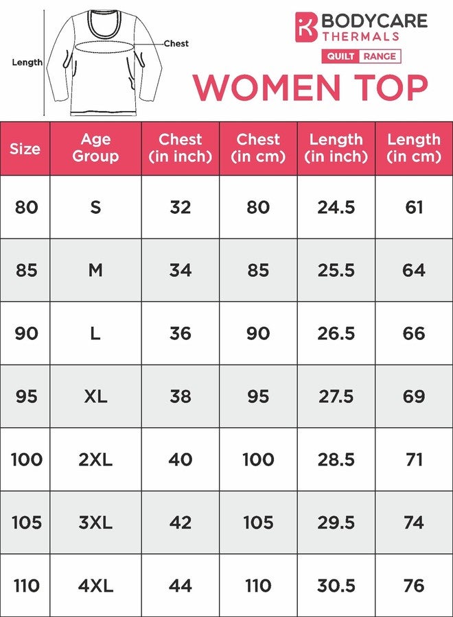 BODYCARE Anti-Bacterial Women's Poly Cotton Melange Solid Thermal Top (B207C_100, Grey, Xx-Large, Skinny Fit) - Image 4