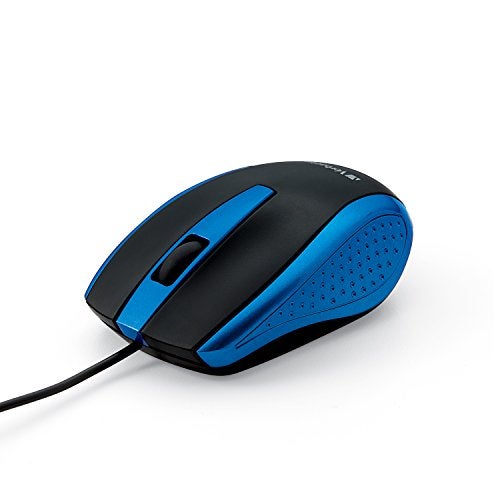 Verbatim Wired USB Computer Mouse - Corded USB Mouse for Laptops and PCs - Right or Left Hand Use, Blue 99743, 1.4" x 2.4" x 3.9" - Image 1