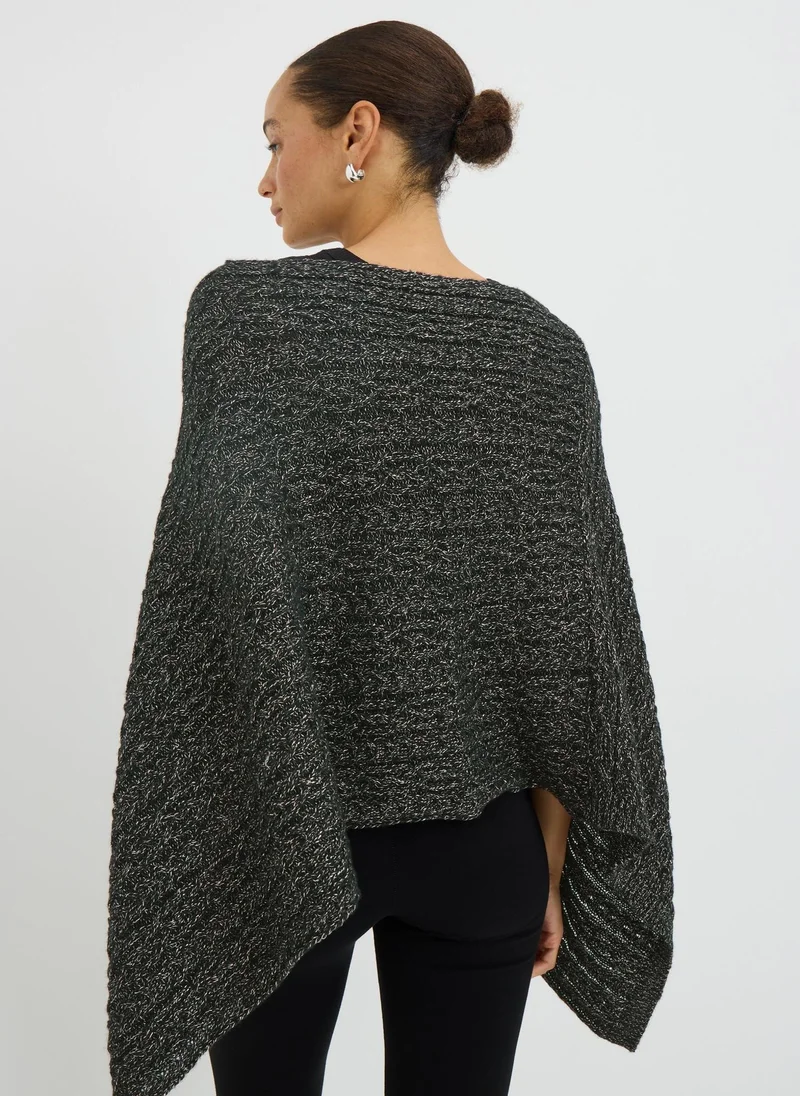 Black Metallic Poncho