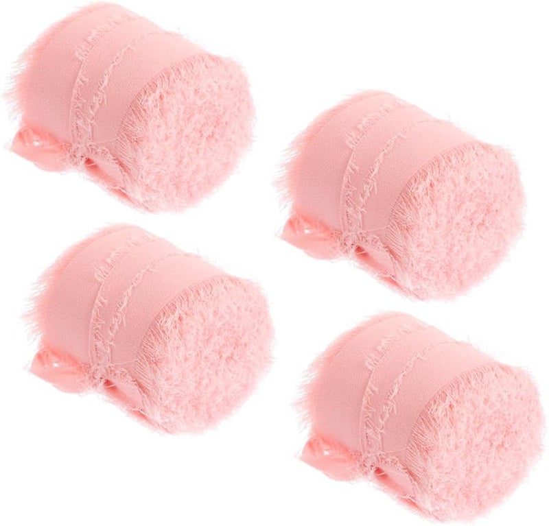 4 لفات من شريط التول الساتان الحريري العاجي لتزيين باقات الزفاف والكعك وحفلات الزفاف - Image 1