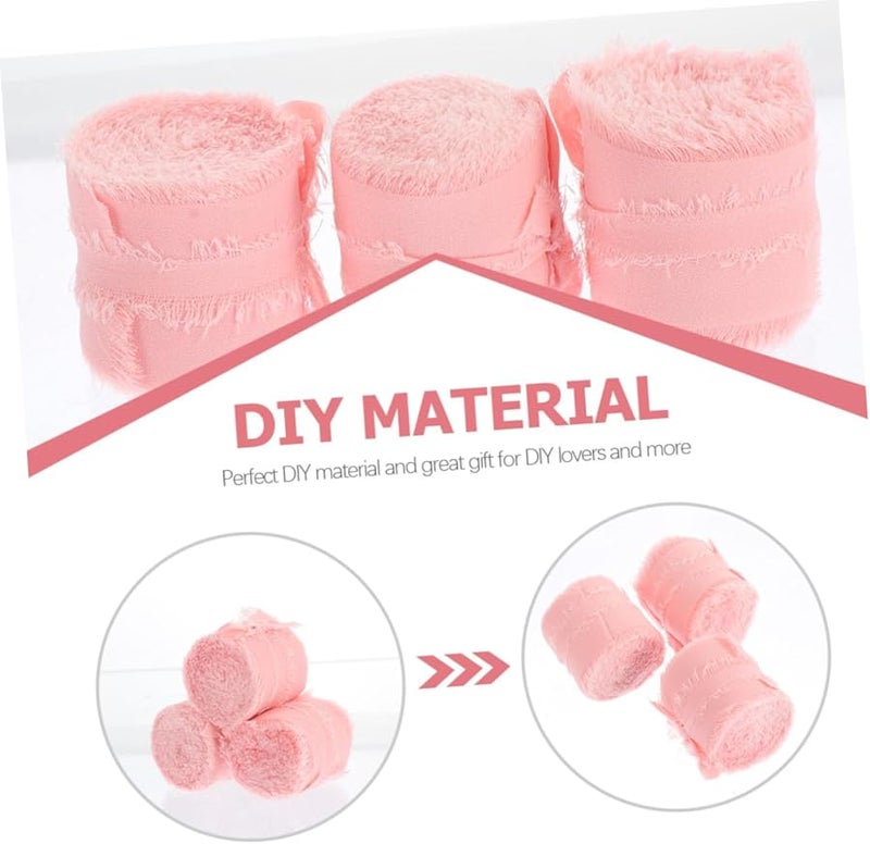 4 لفات من شريط التول الساتان الحريري العاجي لتزيين باقات الزفاف والكعك وحفلات الزفاف - Image 3