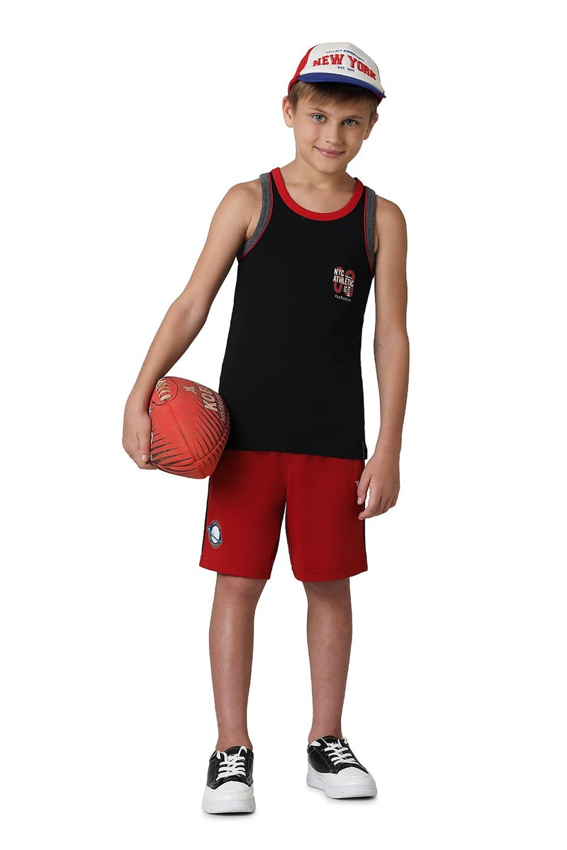 Van Heusen Boys Smart Tech Shorts - Easy Stain Release, Anti Stat, Ultra Soft_52002_Chilly Pepper_5-6 Years, Red - Image 1