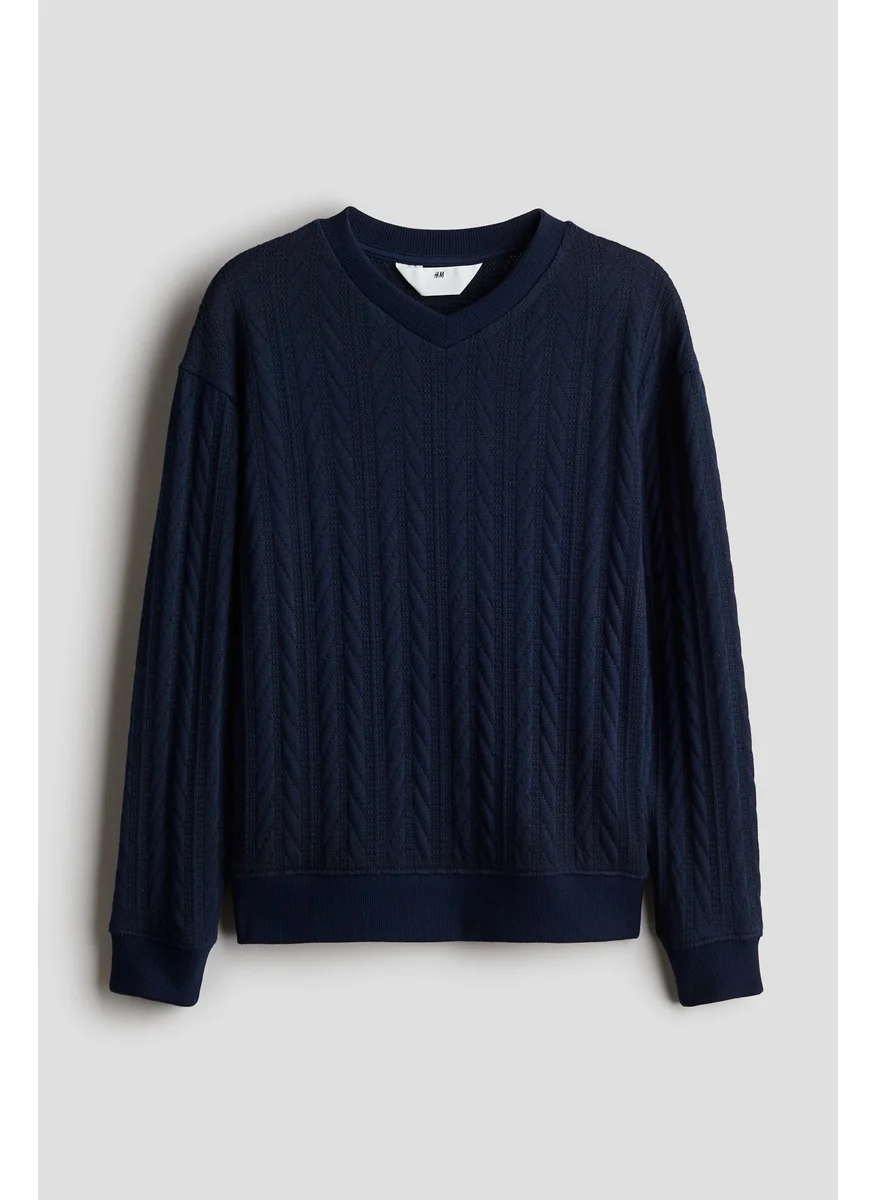 H&M Cable-Knit V-Neck Jumper