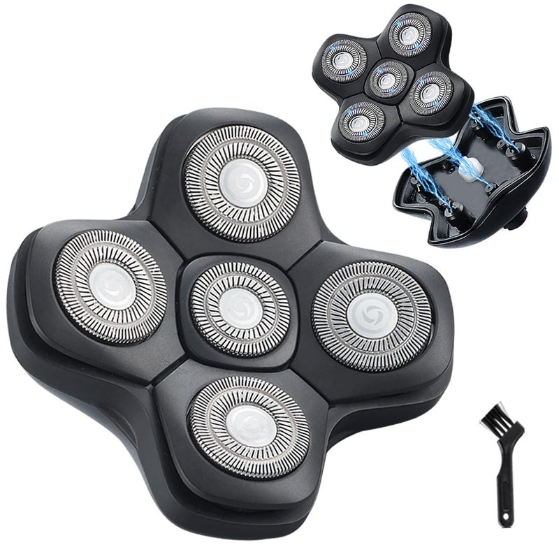 HONTEC New Upgrade 5 Head Shaver Replacement Heads for Skull Shaver Pitbull Palm and Butterfly Kiss Shavers