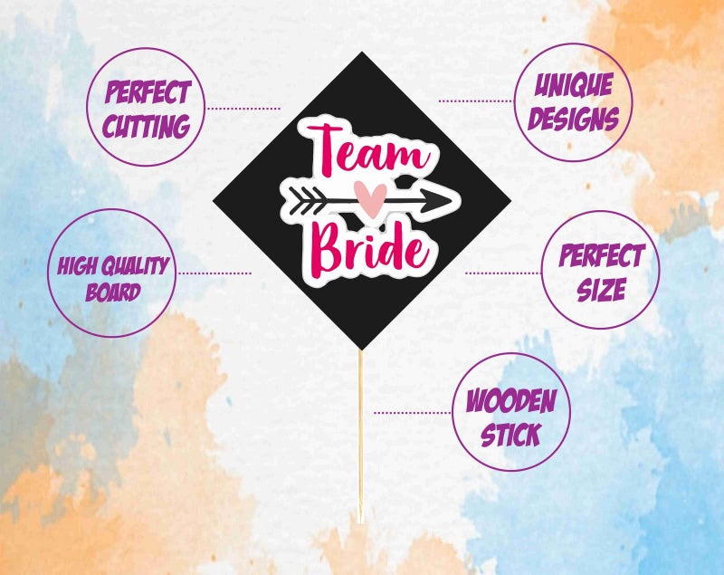 Balloonistics Bride to Be Photoshoots, Photo Booths, Decorations Props 10 Pieces, Sticks Attached to Bride Shoots, Photography Or Bride Favors Bridal Shower Items, for Prop Material - Image 5