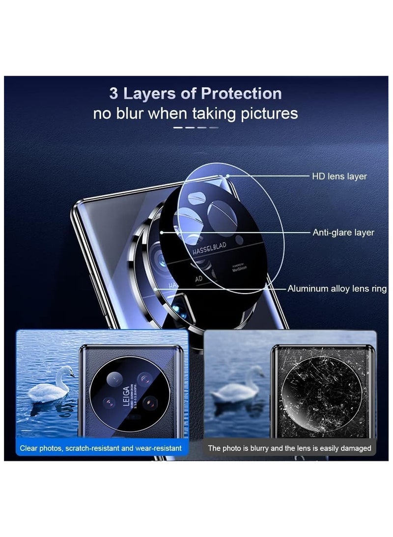 SYOSI Case Compatible with Xiaomi 14 Ultra 5G, Magnetic Thin Body Metal Frame, Double Sided Clear Tempered Glass Shockproof, Cover 360 Degrees Protective Case, with Camera Protection Cover, Black - Image 2