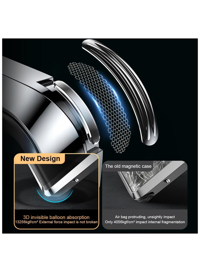 SYOSI Case Compatible with Xiaomi 14 Ultra 5G, Magnetic Thin Body Metal Frame, Double Sided Clear Tempered Glass Shockproof, Cover 360 Degrees Protective Case, with Camera Protection Cover, Black - Image 5