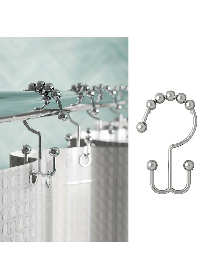 Zenna Home Zenna Home Shower Curtain Hooks, Chrome, Set of 12 - Premium Shower Curtain and Liner Rings with Double Roller Glide and Double-Sided Design - Rust Resistant  - Image 1