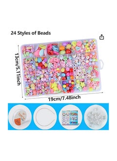 Generic Charm Bracelet Making Kit for Girls - Jewelry Making Kit for Kids, Bracelet and Necklace Pendant Set for Girls 3-12 Years, Birthday Gifts with Initial (P) Jewelry Organizer Box  - Image 3