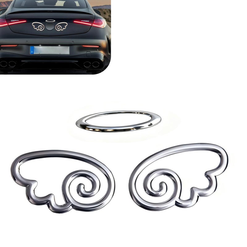 Qurbuns 2 PCS Angel Wings Car Decals Creative 3D Angel Wings Sticker for Car Logo SelfAdhesive Auto Exterior Decor Accessories Universal for Cars Trucks SUVs Silver - Image 3