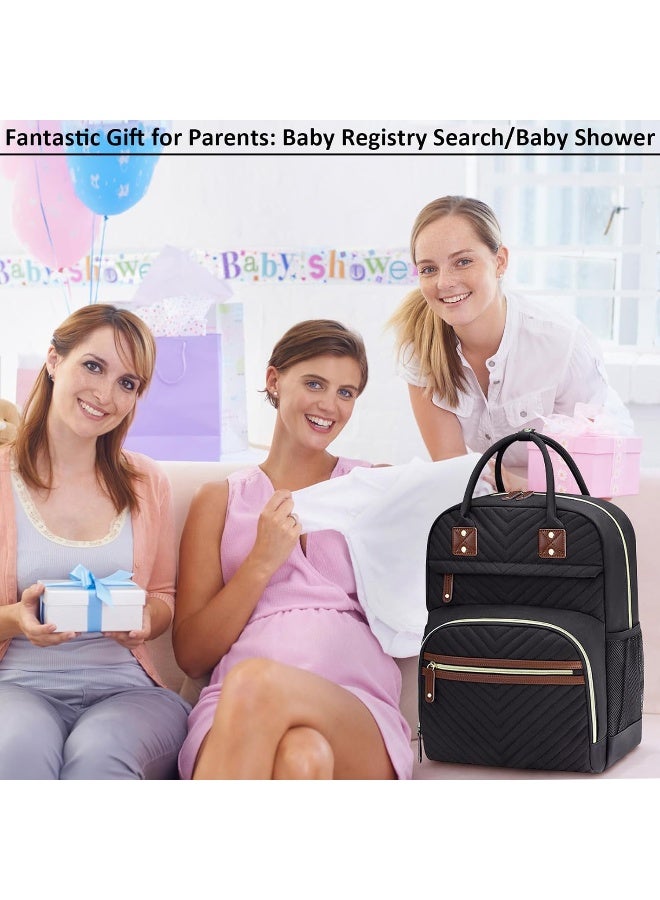 Tenot Diaper Bag Backpack for Women Large Capacity with Insulated Pockets Multifunctional Diaper Bags For Baby Girl Boy Waterproof Baby Bags For Mama Maternity Travel Bag Black - Image 5