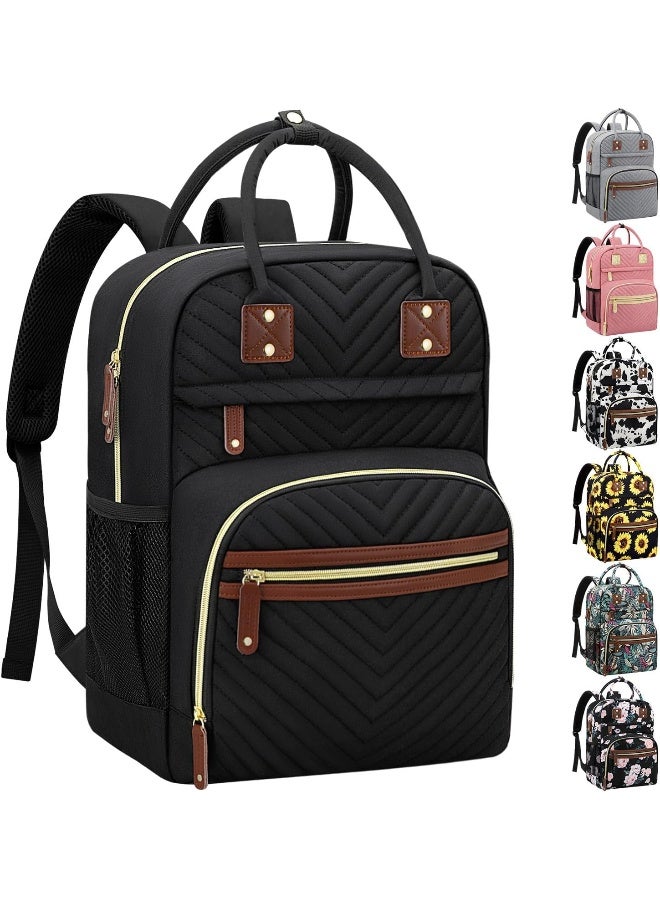 Tenot Diaper Bag Backpack for Women Large Capacity with Insulated Pockets Multifunctional Diaper Bags For Baby Girl Boy Waterproof Baby Bags For Mama Maternity Travel Bag Black - Image 1