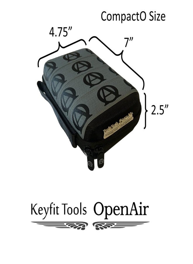 Keyfit Tools حقيبة Keyfit Tools OpenAir CompactO لحمل الأدوات اليومية للرجال ~ وفر مساحة في جيوبك ونظم حياتك - حقيبة يد رجالية (شعار رمادي وأسود على خلفية سوداء) - Image 5