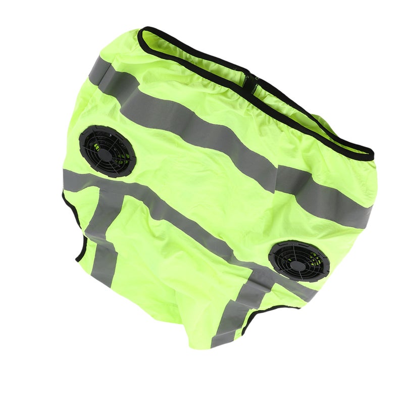 Cool Vest Summer Cooling Fan Waistcoat Air Conditioned Reflective Stripe Rechargeable Work Clothes 5V Fluorescent Green XXXL - Image 5