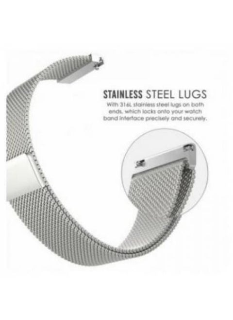 Smart Watch Amazfit Bip 5 Unity Magnetic Milanese Loop Wrist Strap Band 22mm - Silver