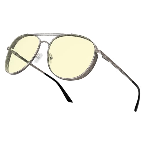 GUNNAR Gaming Glasses Fallout Brotherhood of Steel Gunmetal Amber Lens Blue Light Blocking Relieve Dry Eye - Image 1